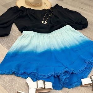 Bleached Dip Dye Shorts {BLUE}